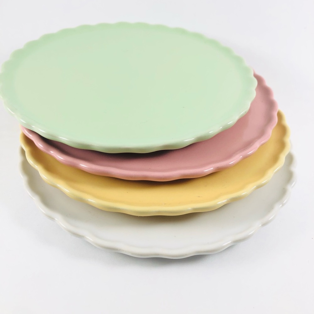 COSTA NOVA ribbed pastel dessert plates Set of 4